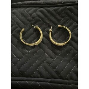Gold Hoop Earrings Pave Rhinestone Embellished‎ Statement Party